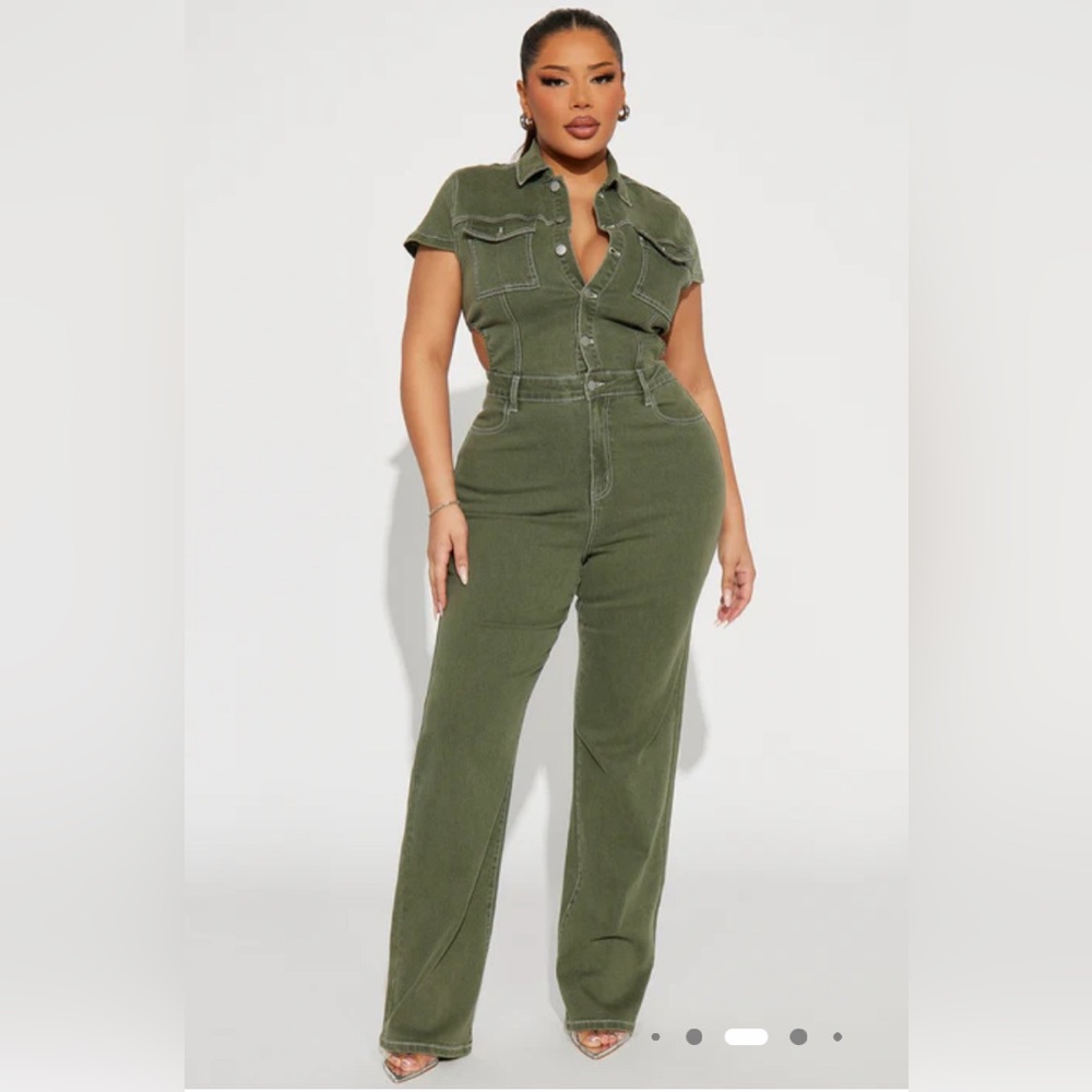 Fashion Nova Olive Green Jumpsuit